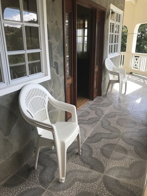 Terrace/patio - Beautiful, tranquil Home. 8 minutes from the International Airport (Vieux Fort)