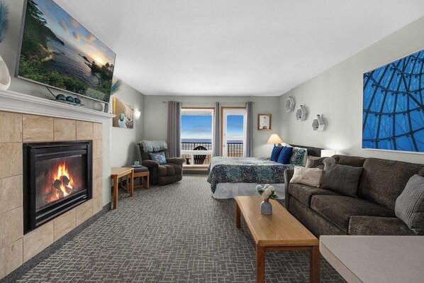 TV, fireplace, DVD player