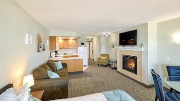 TV, fireplace, DVD player, offices