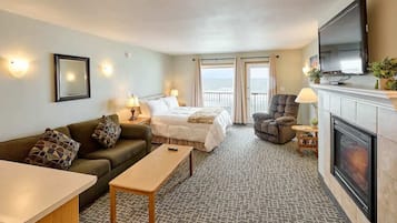 TV, fireplace, offices