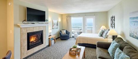 TV, fireplace, DVD player, offices