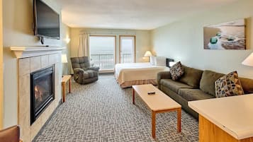 TV, fireplace, offices