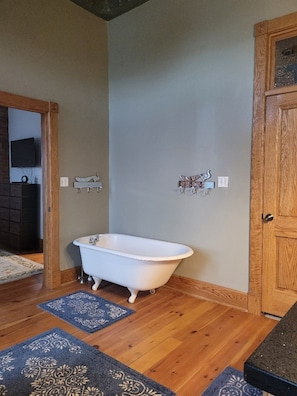 Bathtub, hair dryer, towels, soap - Haven Point is Spacious and Great for Families.  2nd floor apartment. (Strawberry Point)