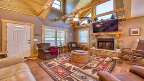 Smart TV, fireplace, printers