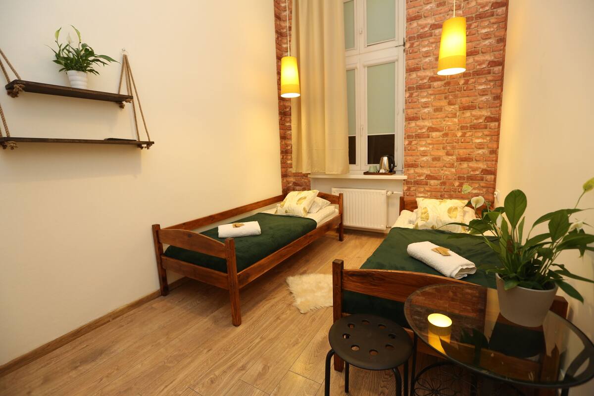 Basic Twin Room | Blackout drapes, iron/ironing board (on request), WiFi (free)