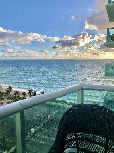 Beautiful beach front condo with a magnificent beach and pool view.