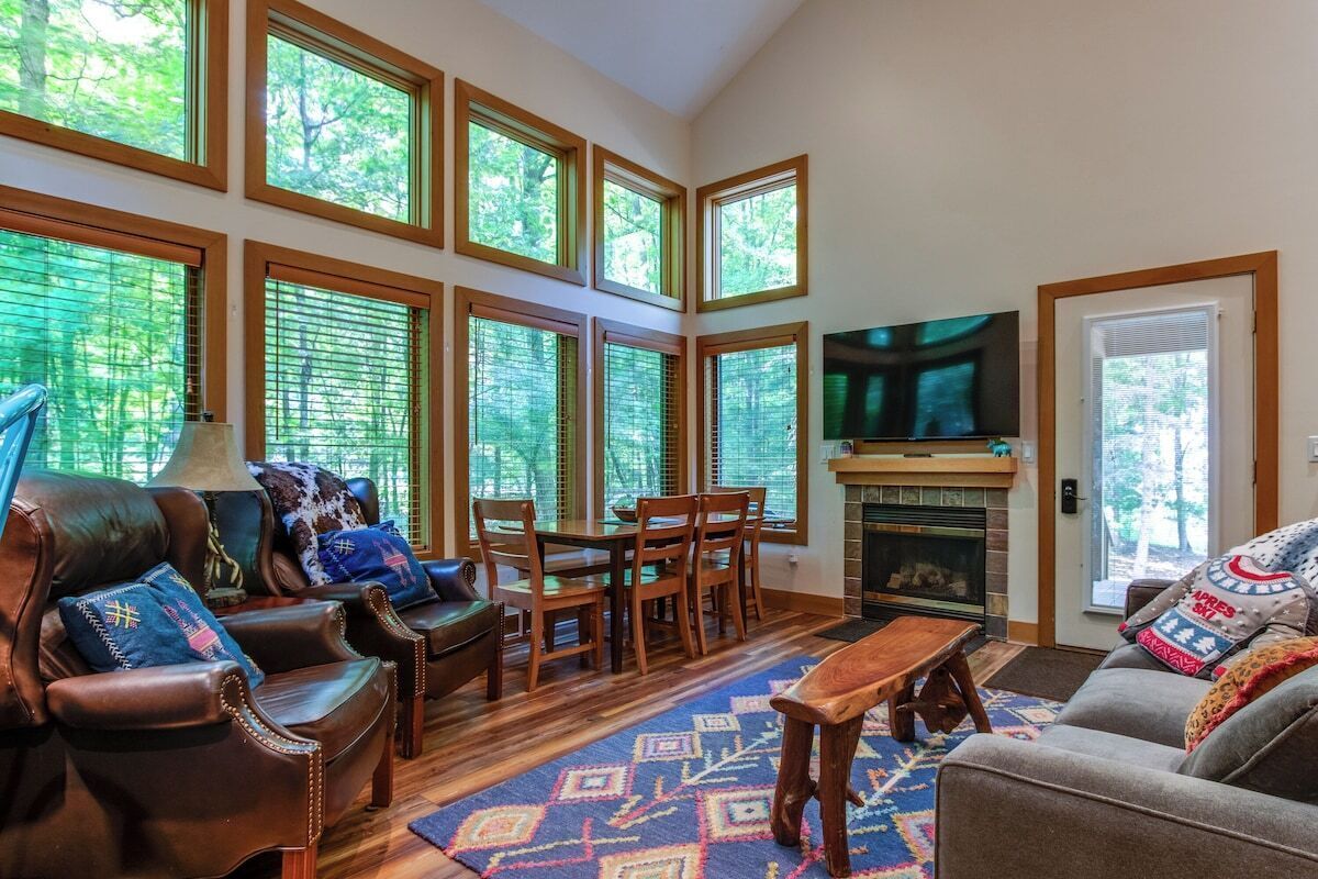 TV connectée, cheminée, lecteur de DVD