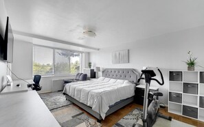 2 habitaciones, escritorio, tabla de planchar con plancha y wifi gratis 