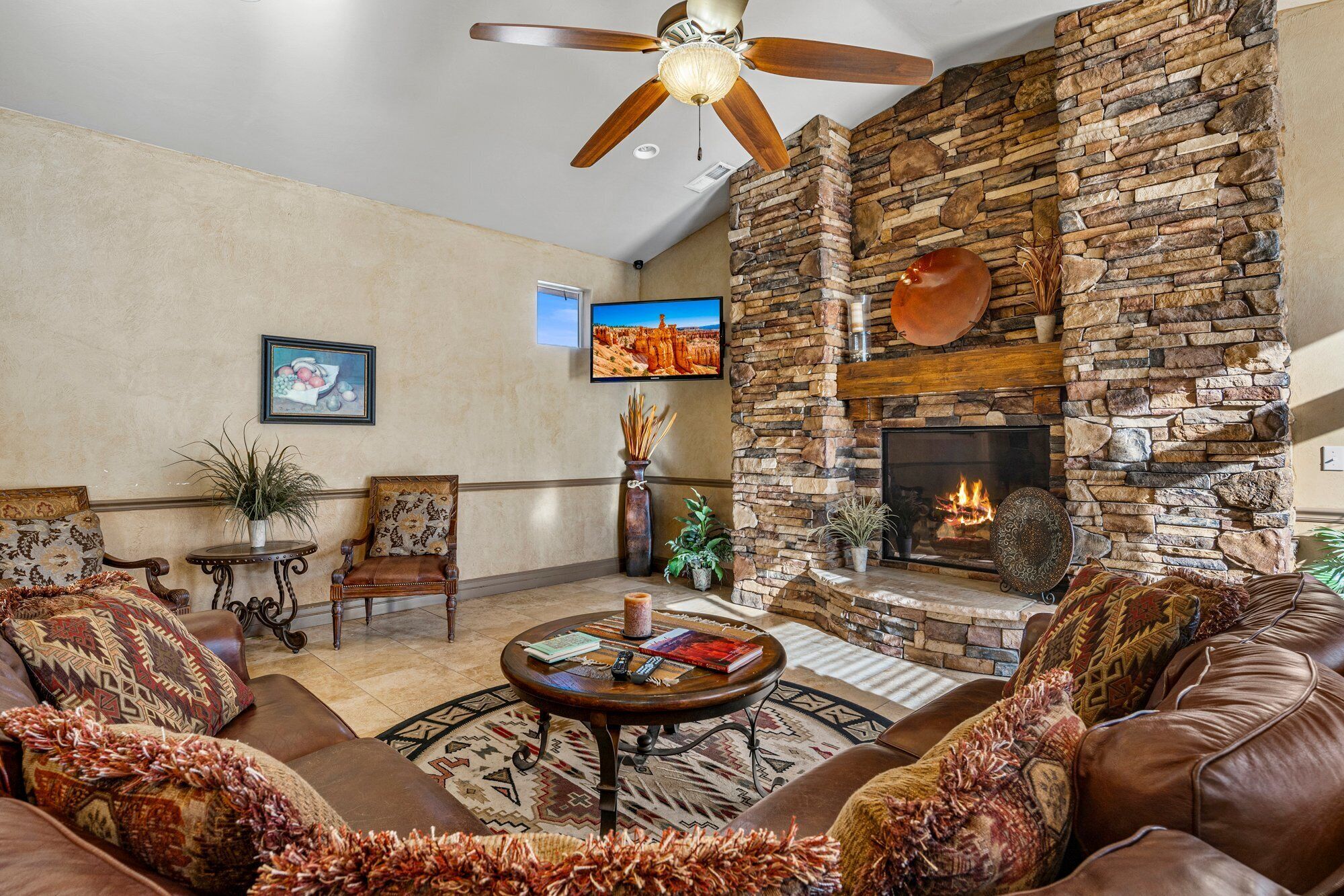 TV, fireplace, DVD player