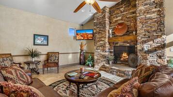 TV, fireplace, DVD player