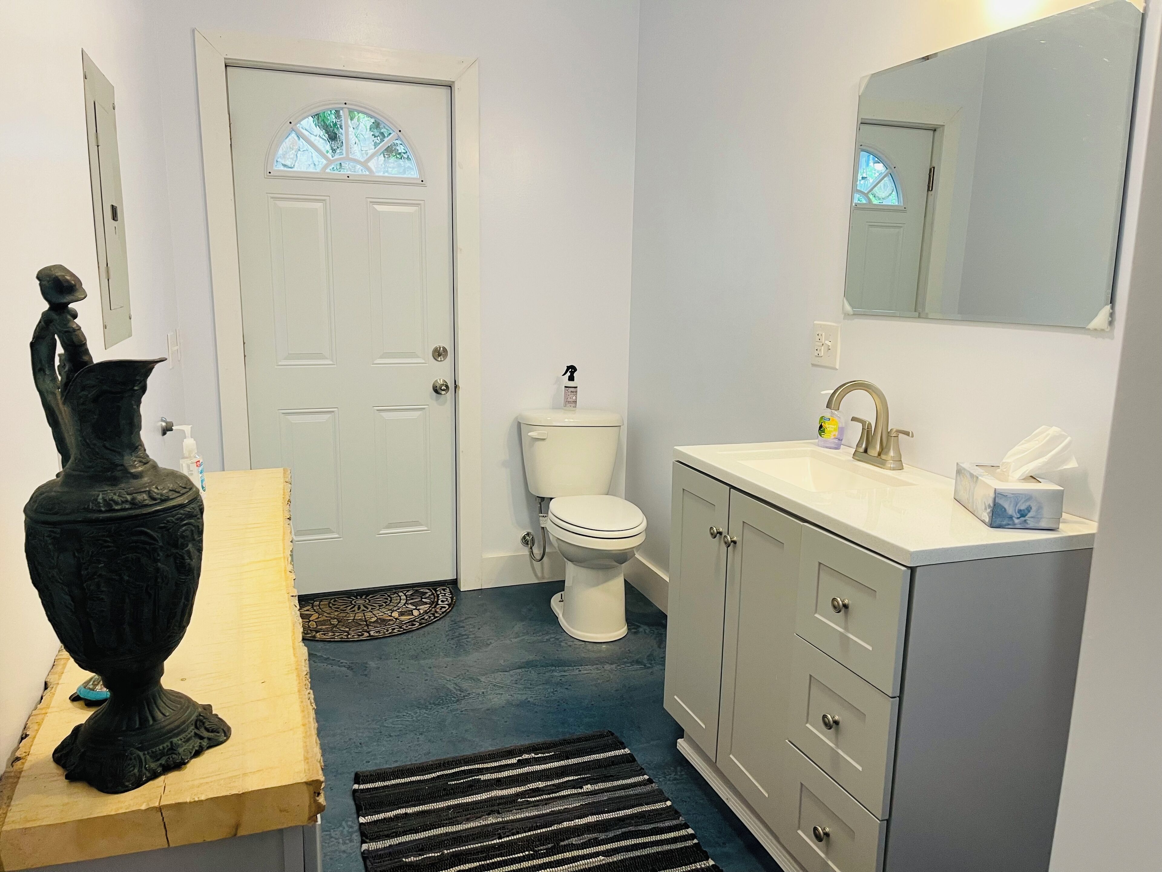 Dusche, Handtücher, Seife, Shampoo