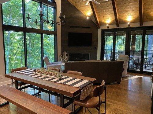 Modern/rustic chalet nestled in the woods at Paradise Ranch & Retreat