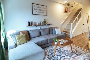 Smart TV, fireplace, video games, table football