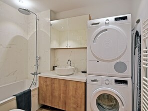 Hair dryer, towels