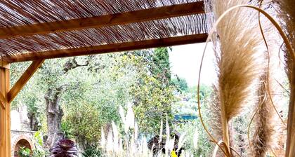 Haus-Swimmingpool und Whirlpool mit Meerblick im Herzen von Olivenbäumen