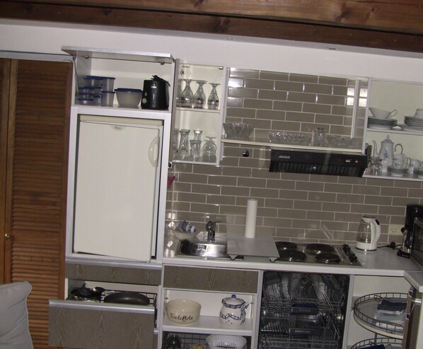 Fridge, microwave, stovetop, dishwasher