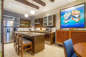 Fridge, microwave, oven, stovetop - Casa Simpatica | Private Jacuzzi, BBQ & Workspace (Puerto Vallarta)