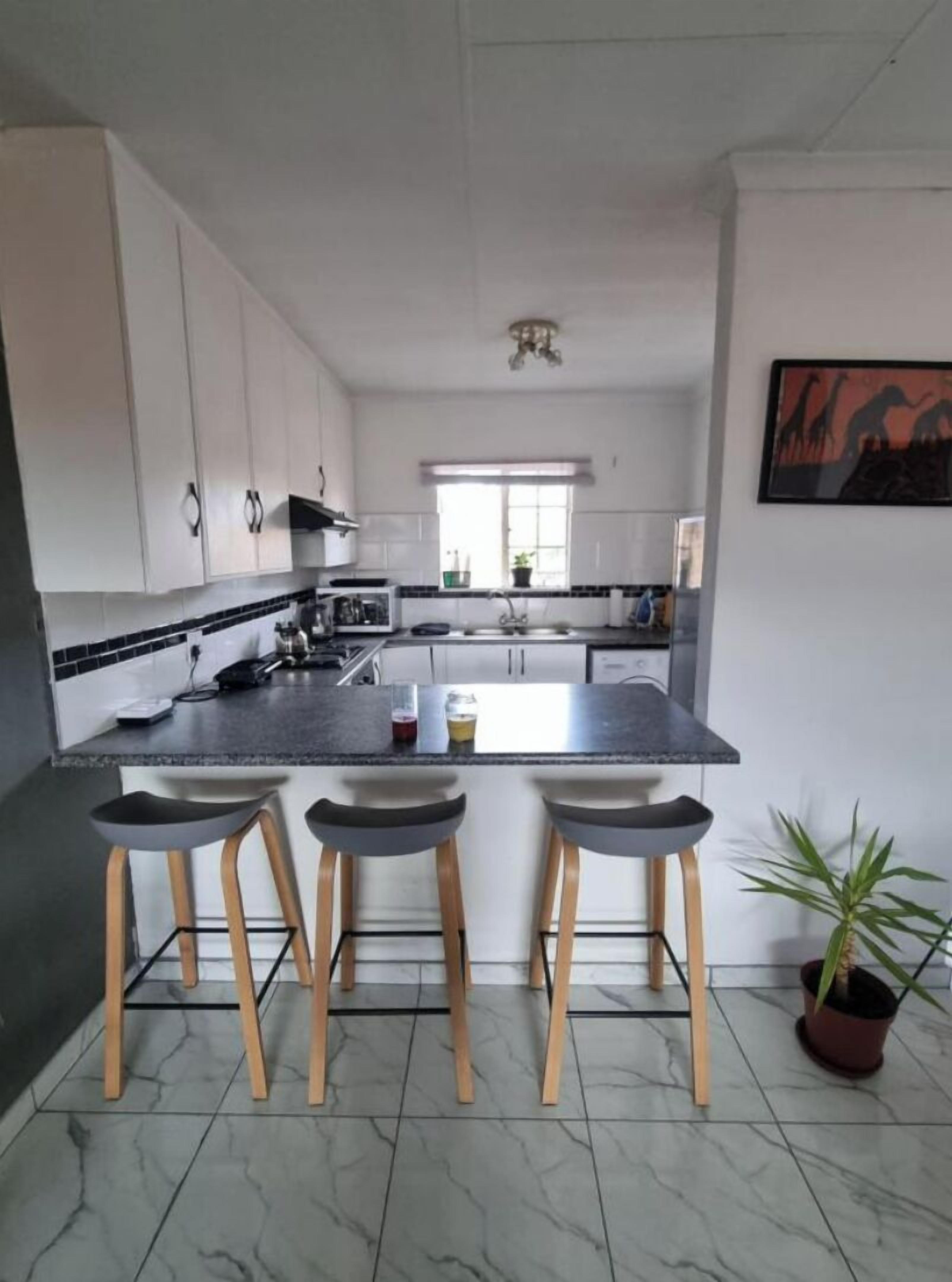 Fridge, microwave, oven, electric kettle