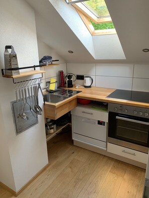 Fridge, oven, stovetop, dishwasher