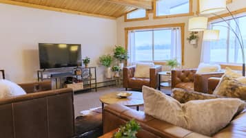 Smart TV, DVD player, books, video library