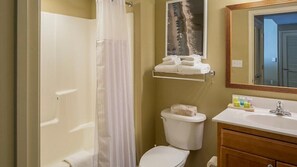 Bidet, soap, shampoo, toilet paper