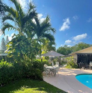 Outdoor pool, a heated pool - Gorgeous Beach town-Tropical Private heated Pool & Tiki Lanai Close to Beaches! (Largo)