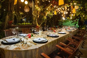 Outdoor banquet area