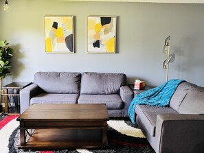 Smart TV, fireplace, table football, ping pong