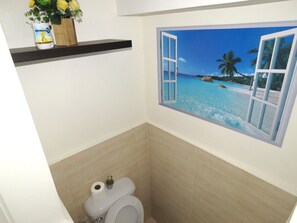 Shower, hair dryer, bidet, towels - Poolside Condo Unit in Mabolo Garden Flats (Cebu City)