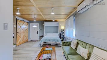 1 bedroom, desk, iron/ironing board, travel cot