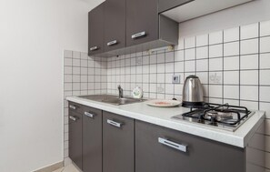 Fridge, oven, stovetop, coffee/tea maker