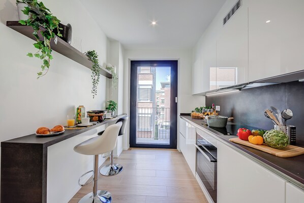 Fridge, microwave, oven, stovetop - Boutique Apartment 10 (Lugano)