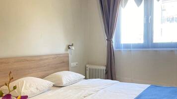 1 soveværelse, pengeskab på værelset, strygejern/strygebræt