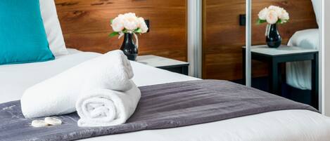 Individually decorated, individually furnished, blackout drapes