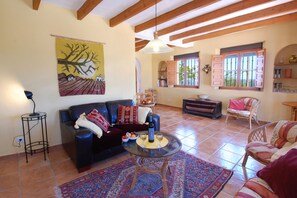 TV connectée, cheminée, livres