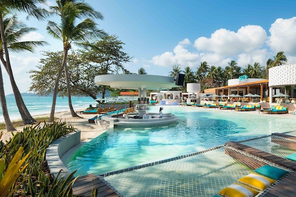 On the beach, white sand, kayaking