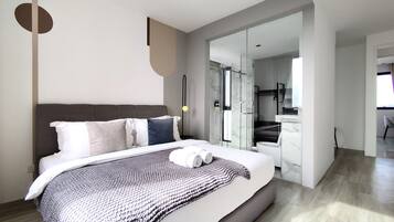 Kondo Deluks, 2 kamar tidur | Setrika/meja setrika, Wi-Fi gratis, dan seprai linen