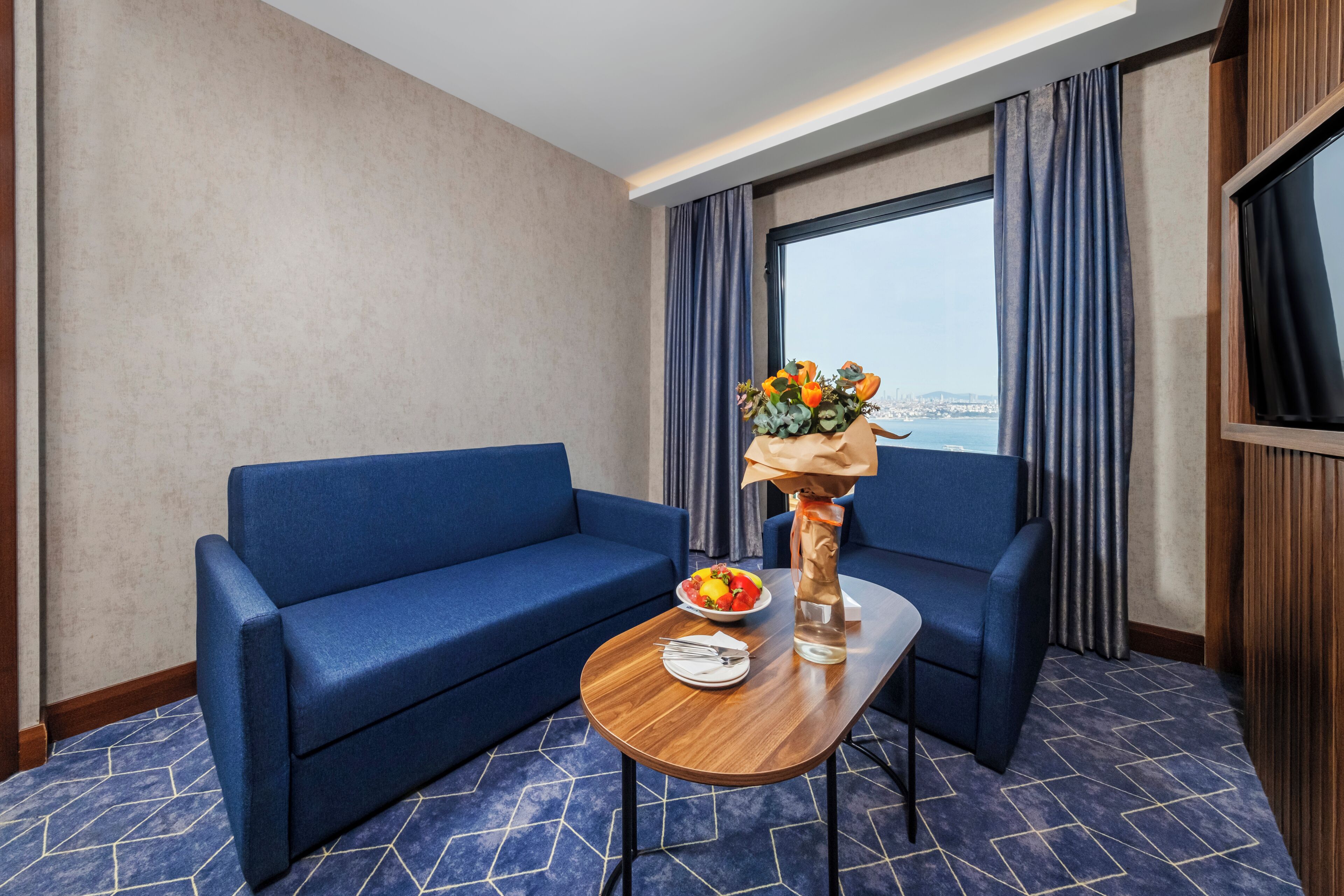 Suite monolocale Superior, vista mare | Biancheria in cotone egiziano, biancheria da letto di alta qualità