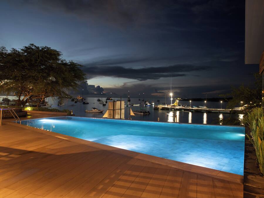 Outdoor pool, open 8:00 AM to 9:00 PM, sun loungers