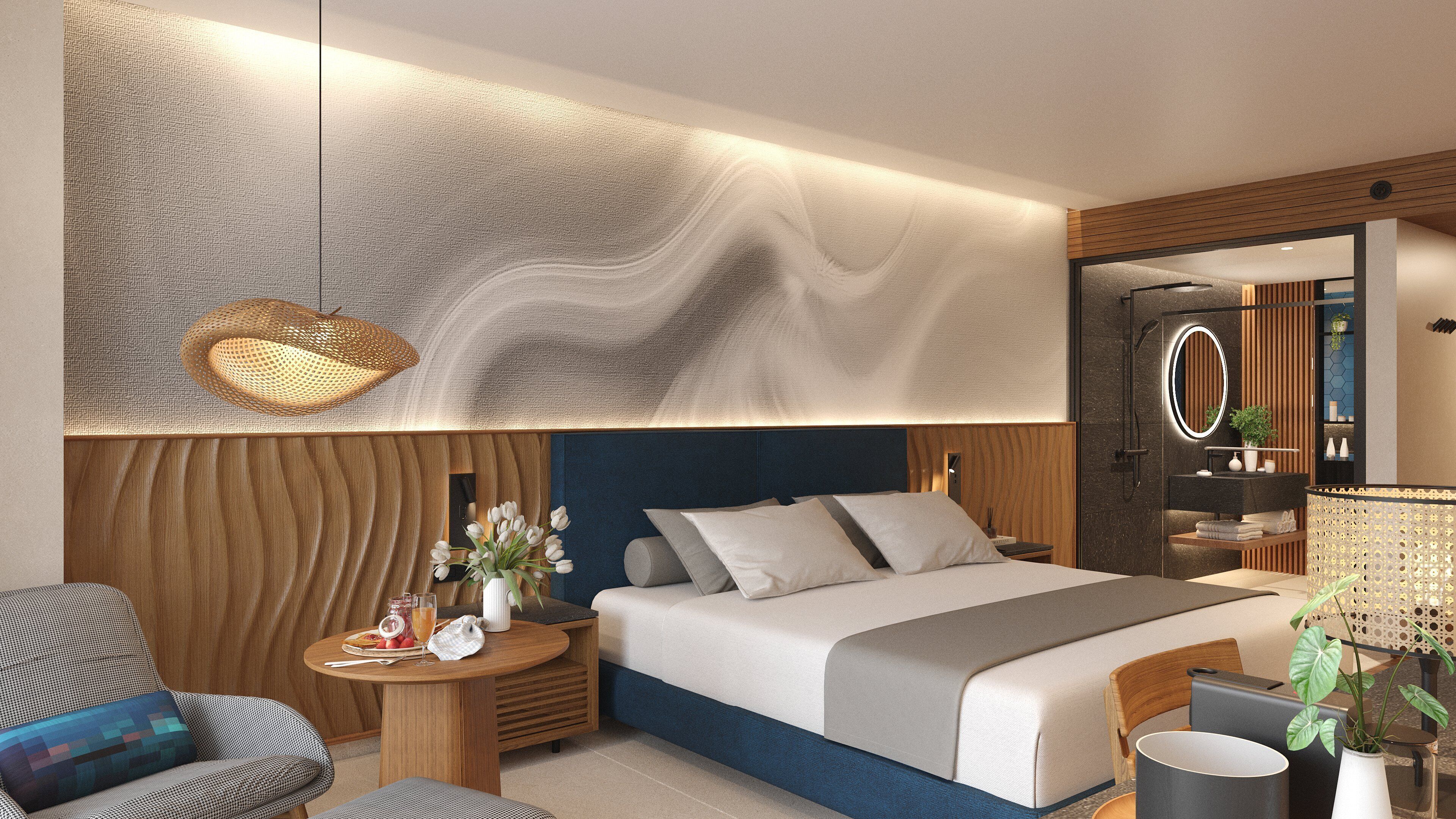 Bộ trải giường bằng vải cotton Ai Cập, bộ đồ giường cao cấp, minibar 