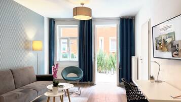 Supreme 2 bedroom apartment with king size bed, sofa bed, terrace or gallery | View from room