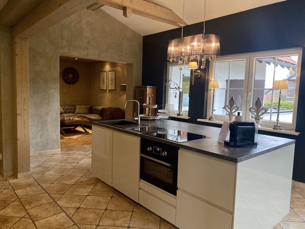 Kühlschrank, Mikrowelle, Ofen, Herdplatte