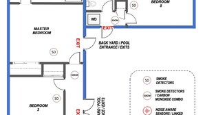 A property layout with multiple bedrooms, bathrooms, and an AC room. - Breathtaking 5BR/3BA Villa near Hollywood Beach (Hollywood)