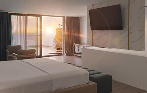 Double Room, Partial Sea View | Minibar, free WiFi, bed sheets - Dorchester Hotel (Sarandë)