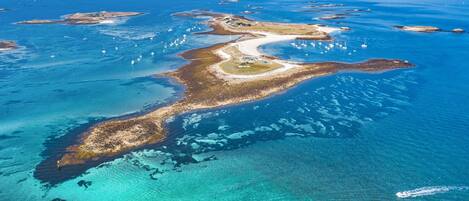 On the beach, beach towels