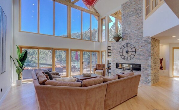 Smart TV, fireplace, ping pong, books