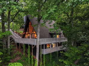 Exterior - A-Frame with a Mountain View! Clubhouse Pool, Onsite Hot Tub, & Dog Friendly! (Gatlinburg)