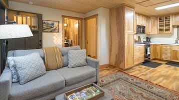 Een televisie en een open haard