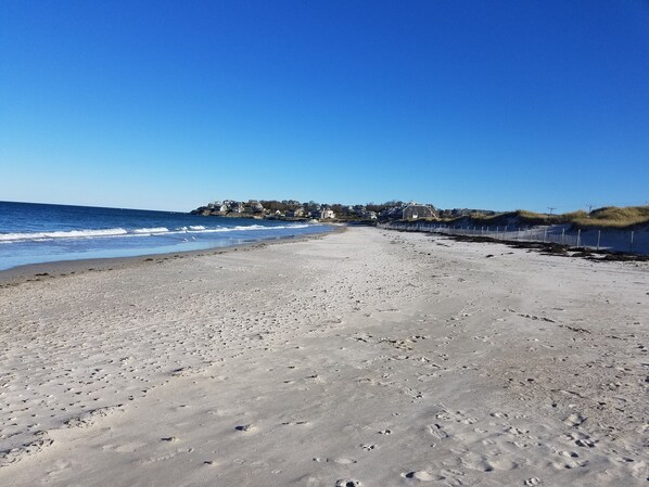 Beach nearby, sun loungers
