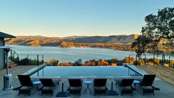 An infinity pool, a heated pool